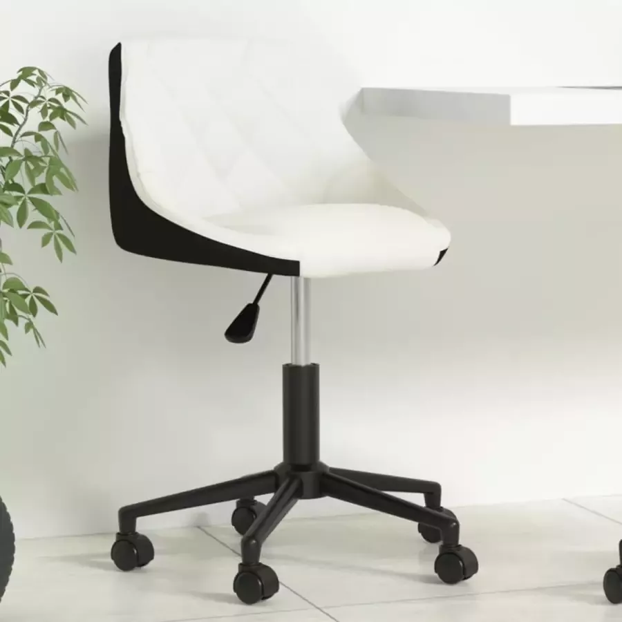 Prolenta Premium vidaXL Kantoorstoel draaibaar kunstleer wit en zwart - Foto 3
