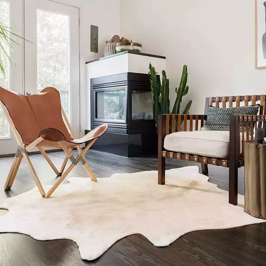 Prolenta Premium Vloerkleed 150x170 cm echte runderhuid beige