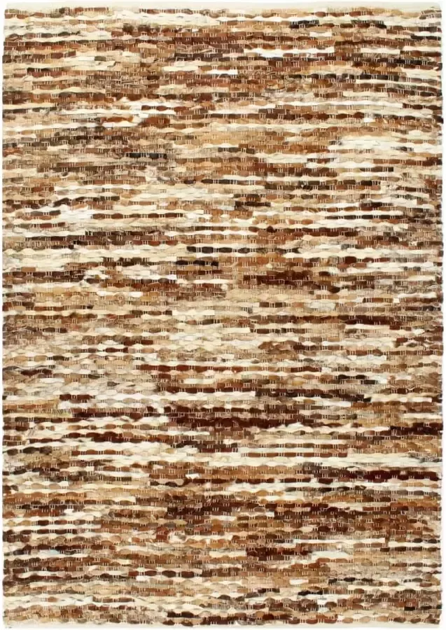 Prolenta Premium Vloerkleed 160x230 cm echt harig leer bruin wit