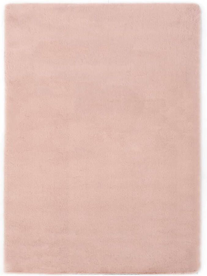 Prolenta Premium Vloerkleed 160x230 cm kunstkonijnenbont oudroze
