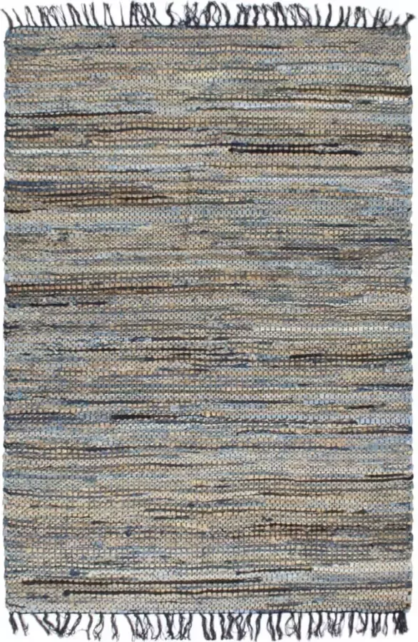 Prolenta Premium Vloerkleed chindi handgeweven 160x230 cm denim jute meerkleurig