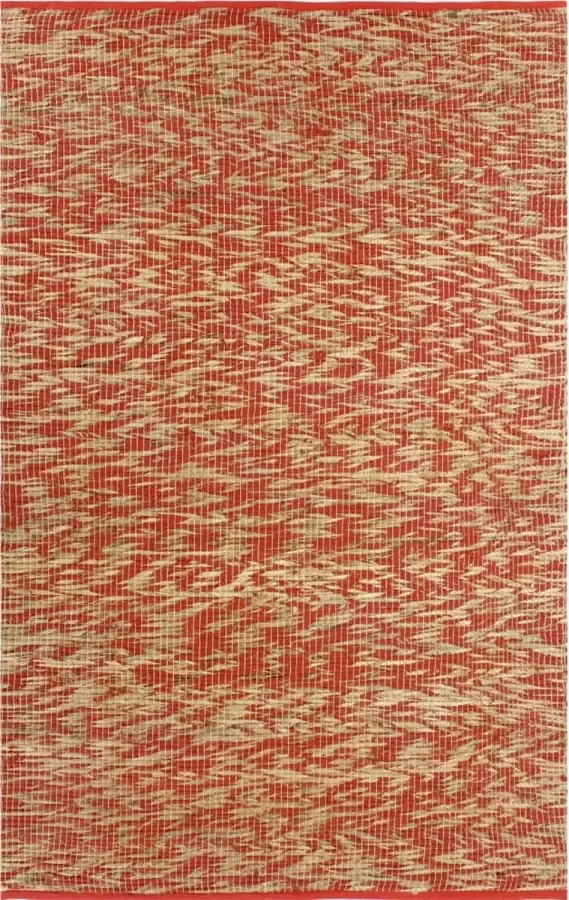Prolenta Premium Vloerkleed handgemaakt 120x180 cm jute rood en naturel