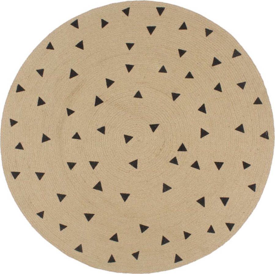 Prolenta Premium Vloerkleed handgemaakt met driehoek print 120 cm jute