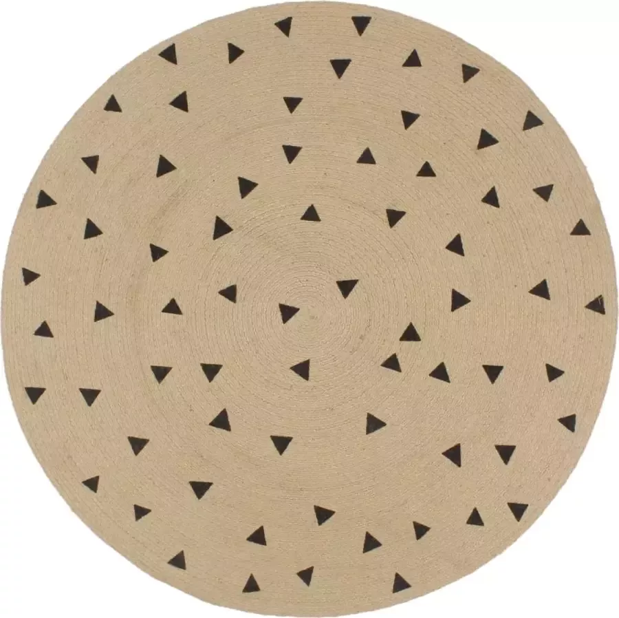 Prolenta Premium Vloerkleed handgemaakt met driehoek print 120 cm jute