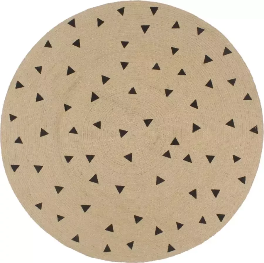 Prolenta Premium Vloerkleed handgemaakt met driehoek print 150 cm jute
