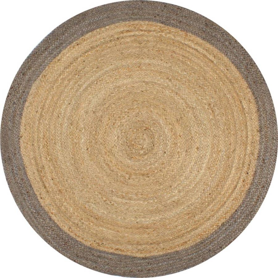 Prolenta Premium Vloerkleed handgemaakt met grijze rand 120 cm jute