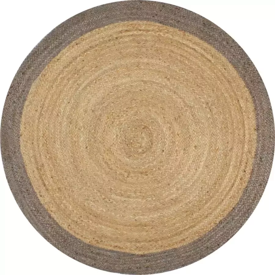 Prolenta Premium Vloerkleed handgemaakt met grijze rand 120 cm jute