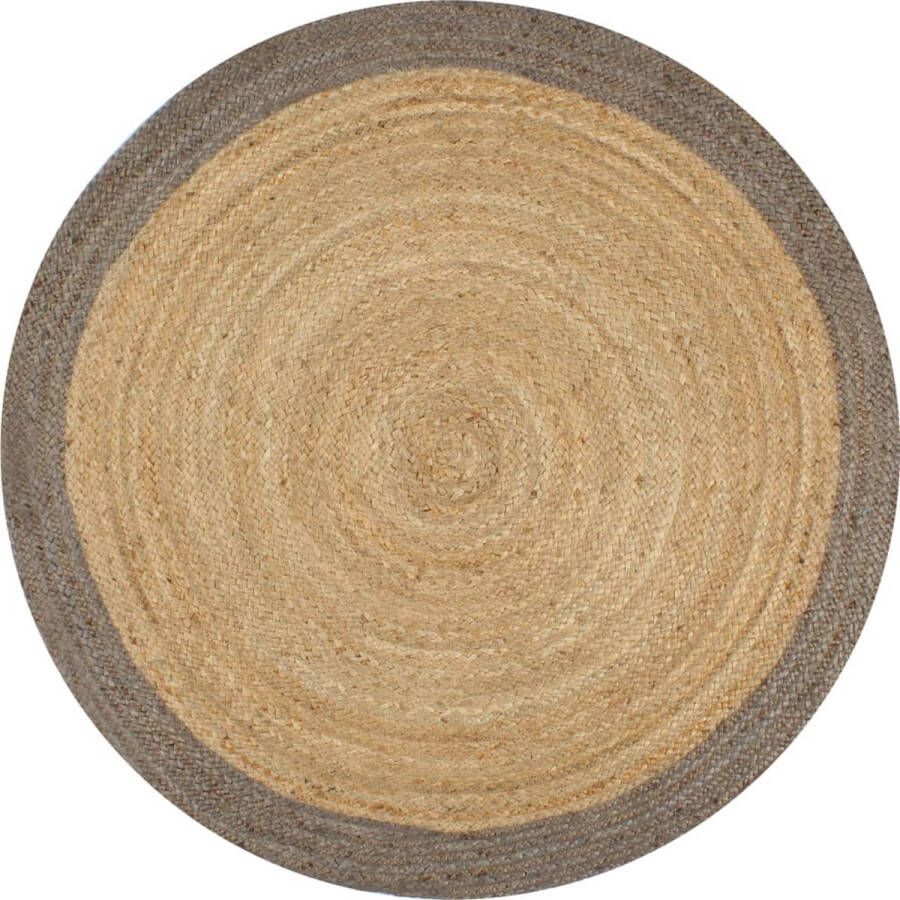 Prolenta Premium Vloerkleed handgemaakt met grijze rand 150 cm jute