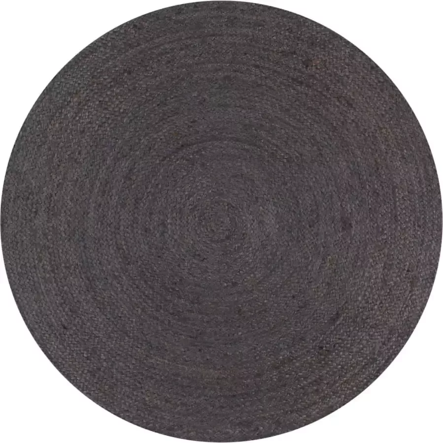 Prolenta Premium Vloerkleed handgemaakt rond 120 cm jute donkergrijs