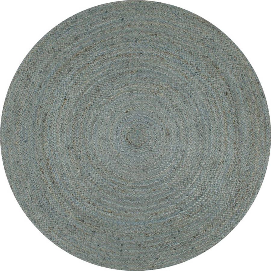 Prolenta Premium Vloerkleed handgemaakt rond 120 cm jute olijfgroen