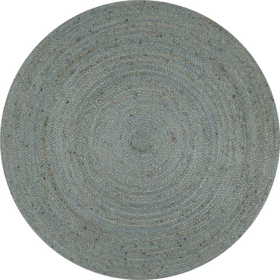Prolenta Premium Vloerkleed handgemaakt rond 90 cm jute olijfgroen