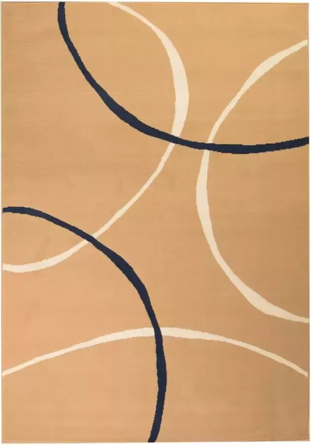 Prolenta Premium Vloerkleed modern cirkel ontwerp 120x170 cm bruin