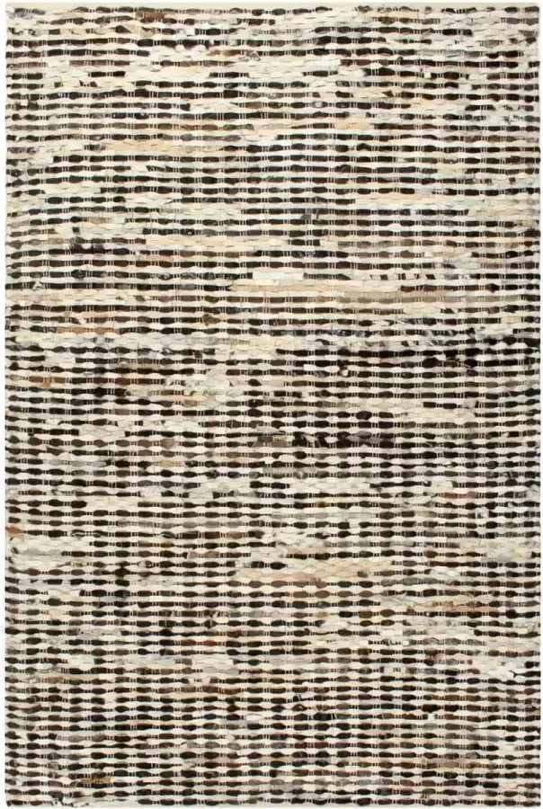 Prolenta Premium Vloerkleed patchwork 80x150 cm echt harig leer zwart en wit
