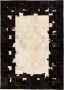 Prolenta Premium Vloerkleed vierkant patchwork 80x150 cm echt leer zwart wit - Thumbnail 1