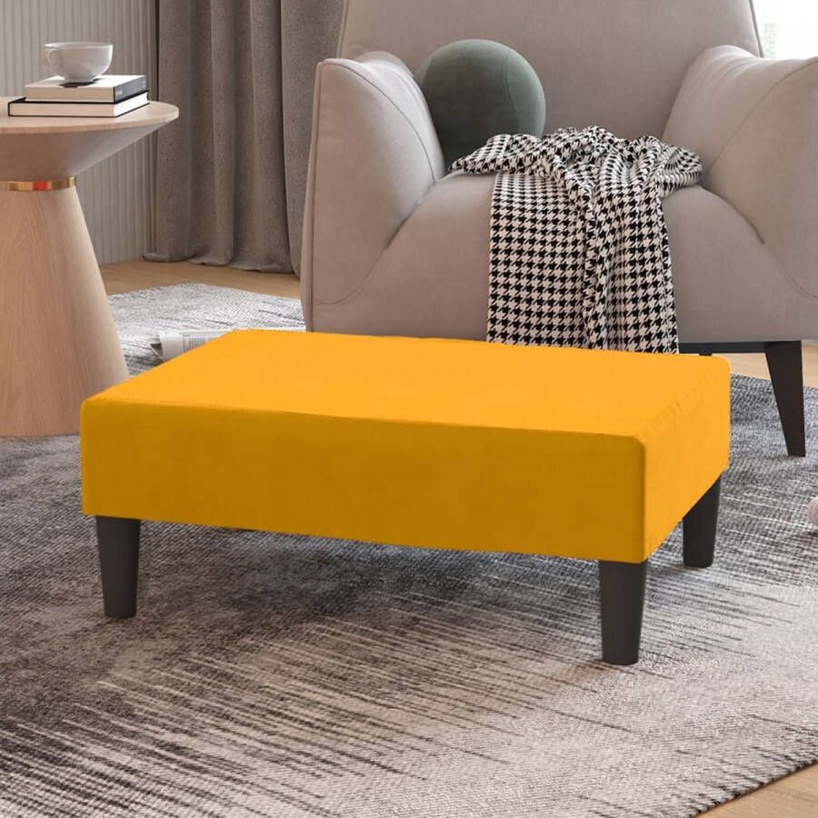 ForYou Prolenta Premium Voetenbank 78x56x32 cm fluweel geel - Foto 3