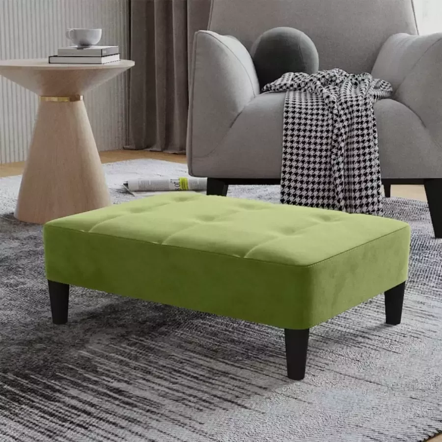 ForYou Prolenta Premium Voetenbank 78x56x32 cm fluweel lichtgroen - Foto 2