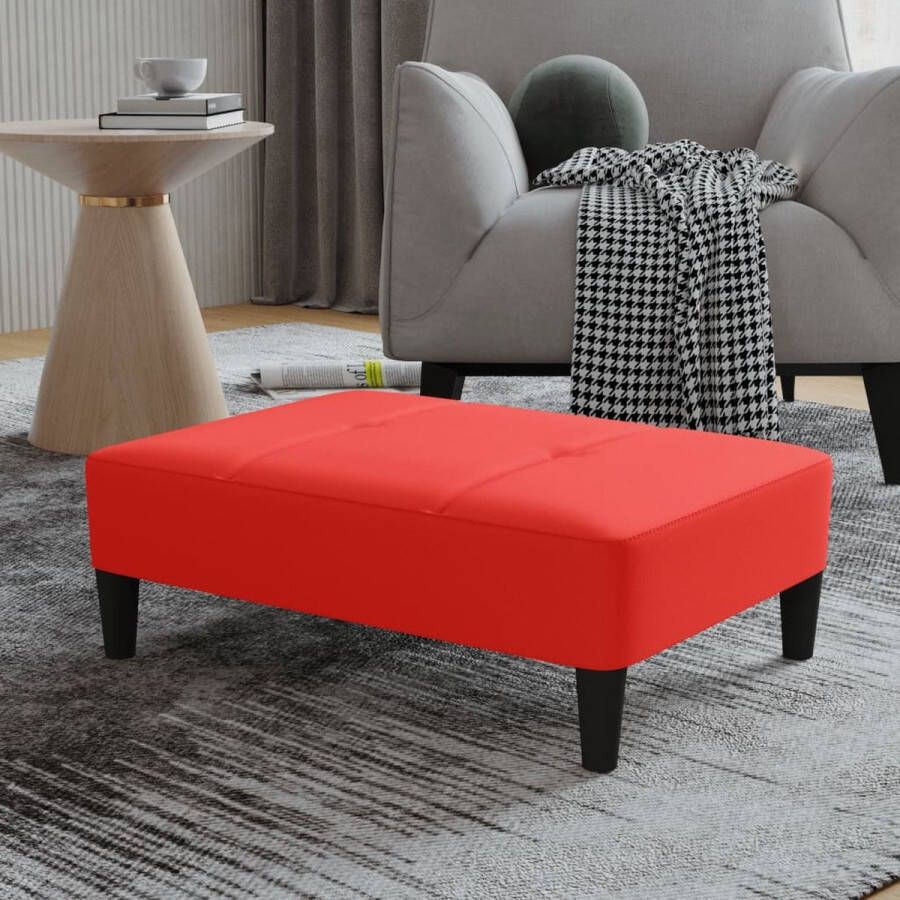 Prolenta Premium Voetenbank 78x56x32 cm kunstleer rood