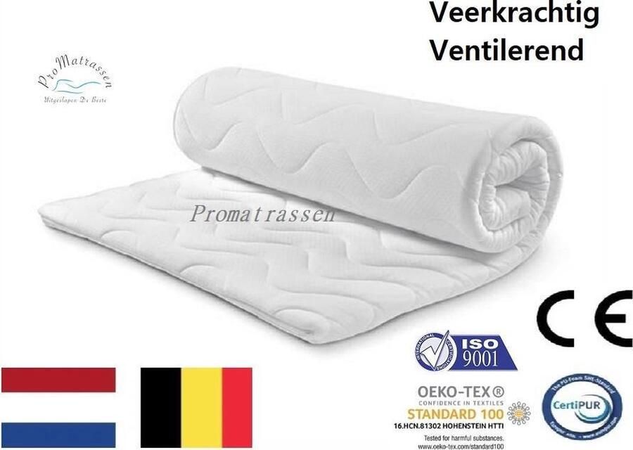 ProMatrassen Topdek Matras Topper – HR Topdekmatras Koudschuim – 110x200 Koudschuim 7cm dik
