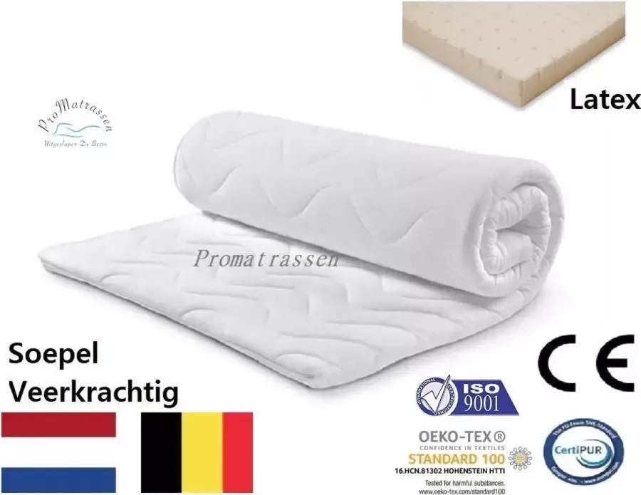 ProMatrassen Topdek Matras Topper Topdekmatras – Latex 90x210 Latex 5cm dik