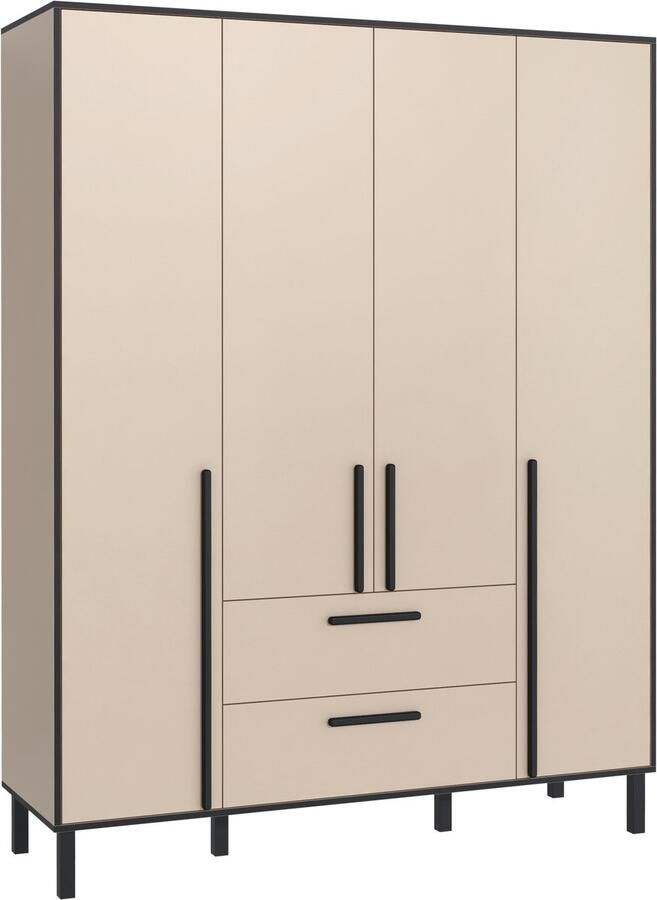 Promeubels Pro-meubels Kledingkast Alvin 4 Beige 160cm Garderobekast