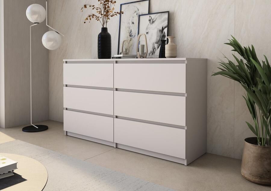 Promeubels Pro-meubels Ladekast Stamford Beige 138cm Opbergkast Commode Slaapkamer Woonkamer