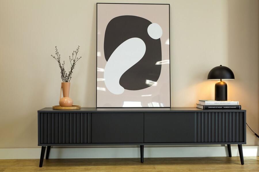 Promeubels Tv meubel Bari Antraciet 180cm Tv kast