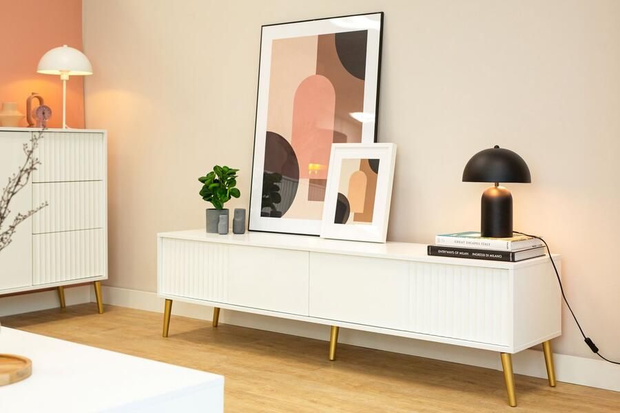 Promeubels Tv meubel Bari Wit 180cm Tv kast