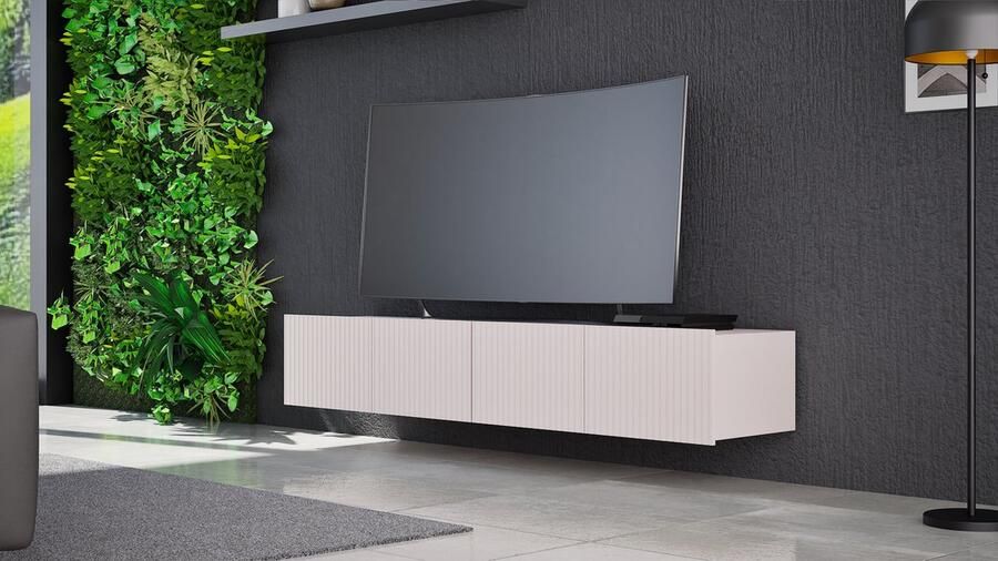 Promeubels Tv meubel Kingston Kasjmier (Beige) 200cm (2x 100cm) Tv kast Hangend of staand
