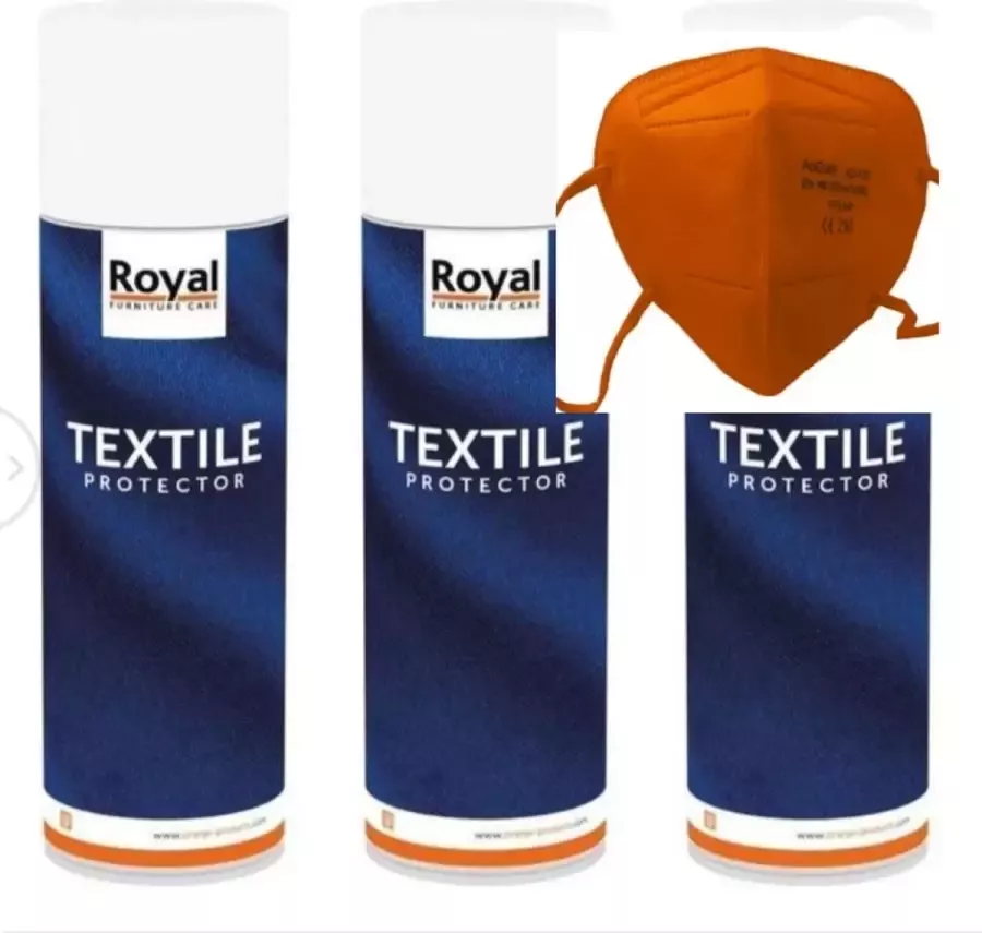 Promission trading bundel oranje Promission Trading Textile Protector Spray Met gekleurd ffp2 masker Oranje bundel van 3
