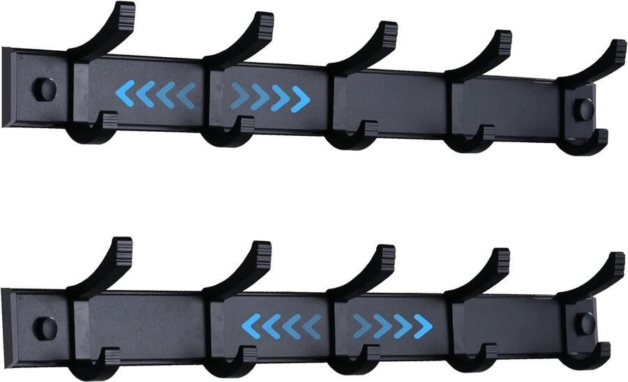 Kapstokhaken aan de muur wandmontage 2 stuks mat zwart duurzaam