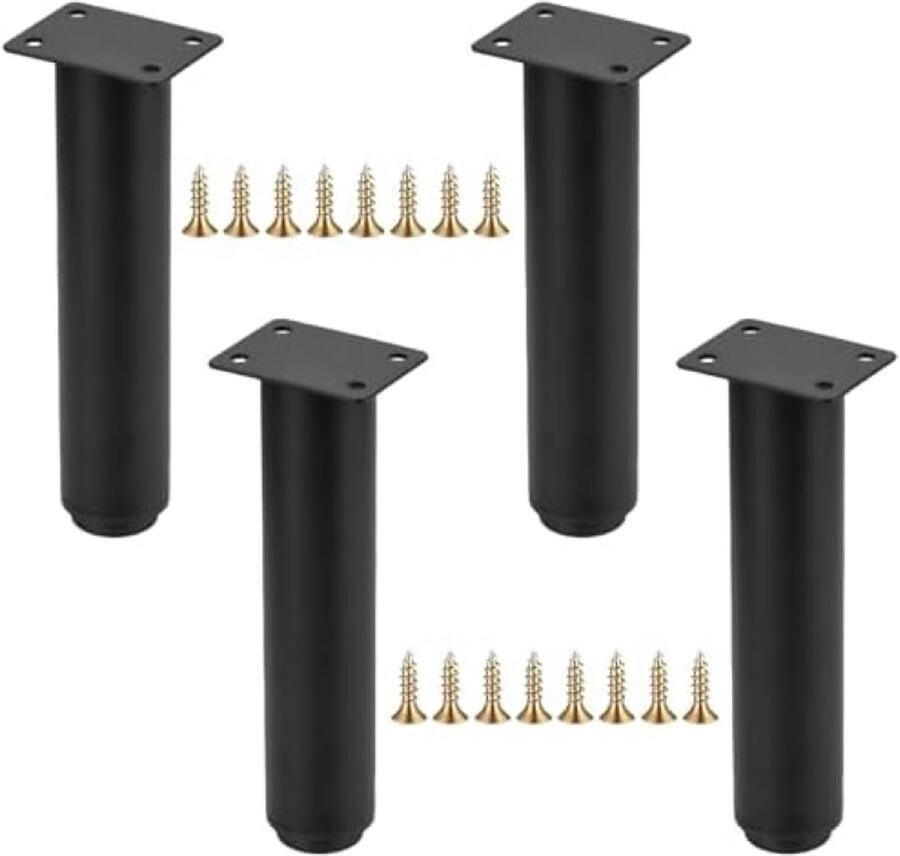 PromoHome 4 Verstelbare Meubelpoten Zwaar Belastbaar Metaal voor Keuken en Woonkamer