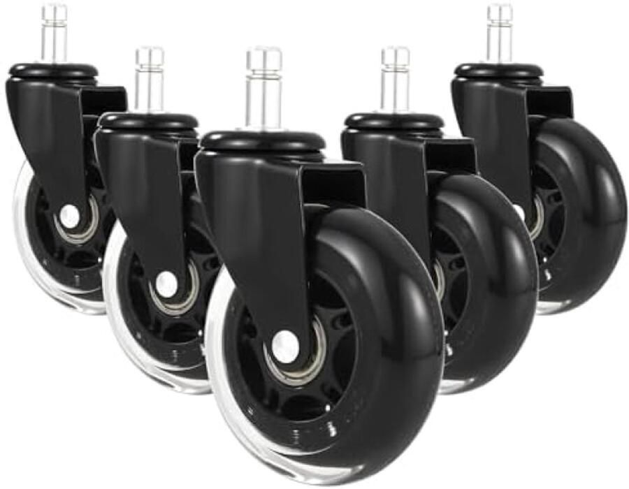 PromoHome 5-delige bureaustoelwielen set Zachte rubberen rolstoeltjes voor soepele beweging