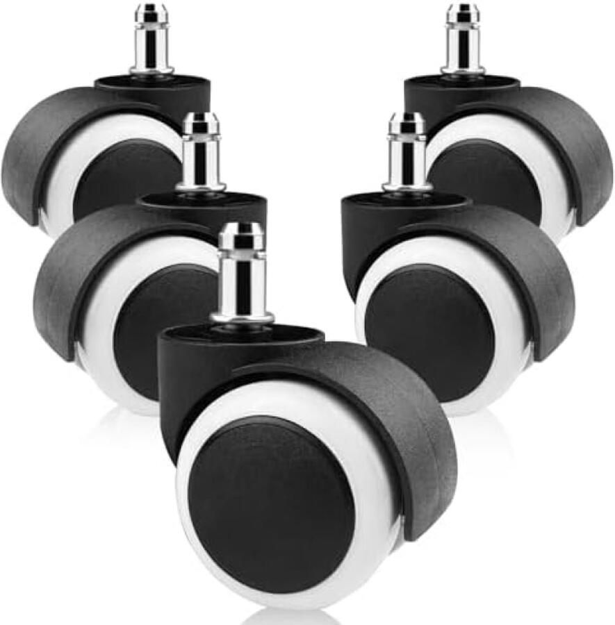 PromoHome Bureaustoelwielen Set Stille Rolwielen voor Harde Vloeren