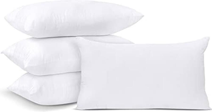 PromoHome Kussenvulling 30 x 50 cm Set van 4 Witte Binnenkussens voor Bank en Slaapkamer Decoratieve Vulkussens Zachte Vezelvulling