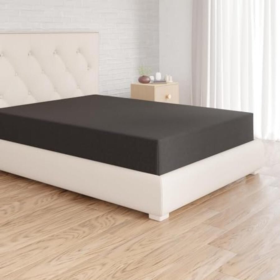 PromoHome Microvezel Hoeslaken Tweepersoons Twijfelaar Formaat 140x200x30 cm Zacht Kreukvrij en Lichtgewicht Effen Zwart