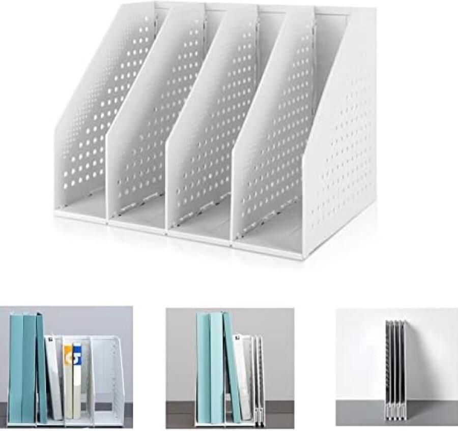 PromoHome Opvouwbare Documentenhouder met 4 Vakken Ruimtebesparend Bureau Organizer