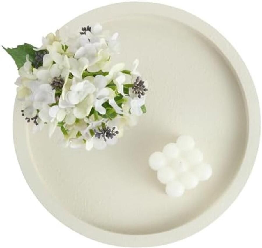 PromoHome Ronde Decoratieve Dienblad Minimalistisch Design met Antislip Onderkant