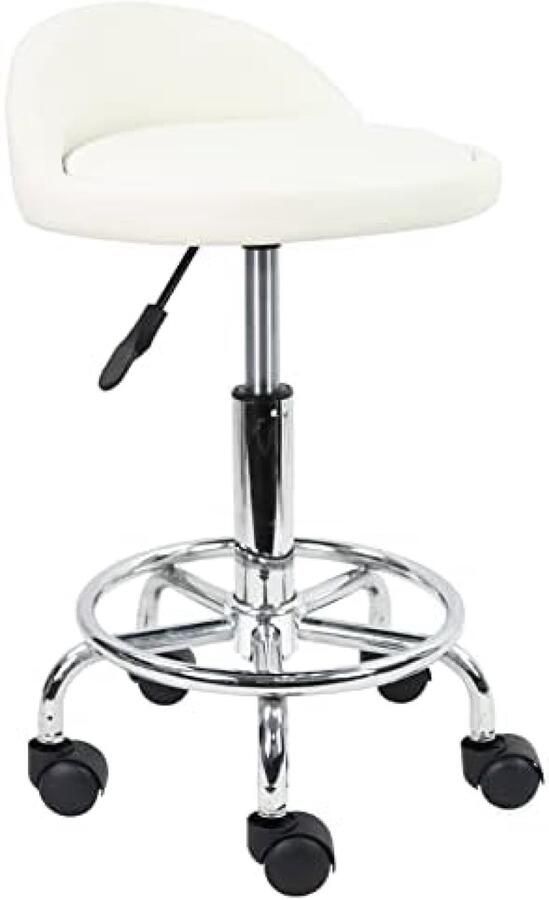 PromoHome Verstelbare Bureaustoel met Lage Rugleuning Wit