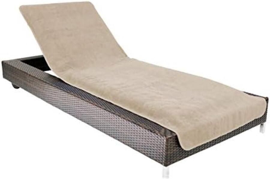 PromoHome XL Tuinligstoel Hoes Zachte Badstof Bescherming met Capuchon 75x200 cm Beige