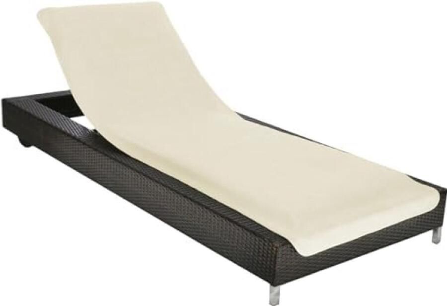 PromoHome XL Tuinligstoel Hoes Zachte Badstof Bescherming met Capuchon 75x200 cm Creme