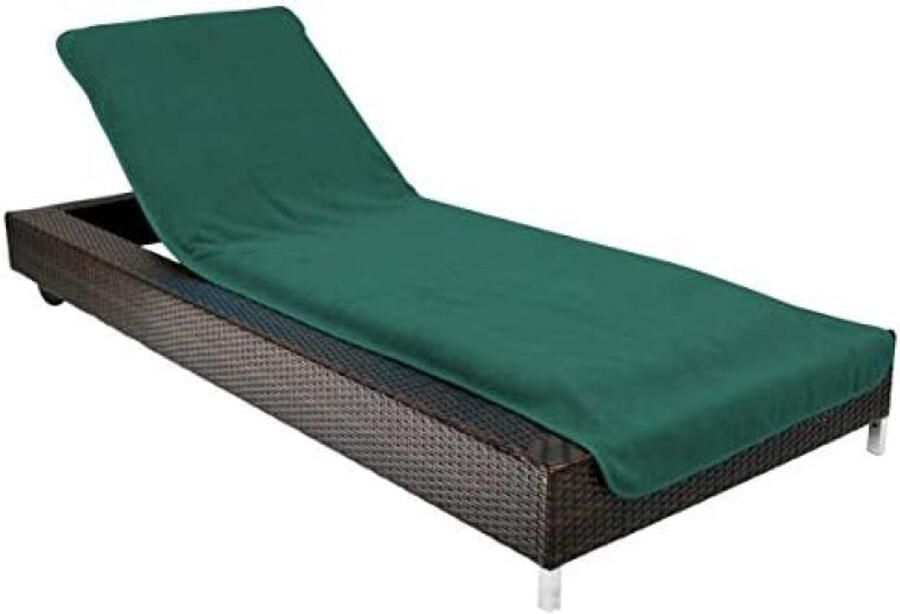 PromoHome XL Tuinligstoel Hoes Zachte Badstof Bescherming met Capuchon 75x200 cm Donkergroen