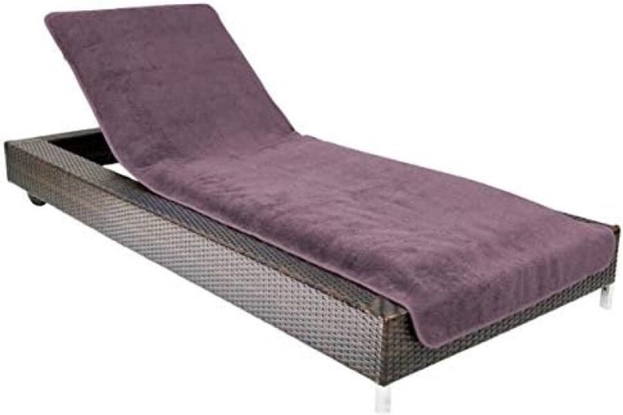 PromoHome XL Tuinligstoel Hoes Zachte Badstof Bescherming met Capuchon 75x200 cm Paars