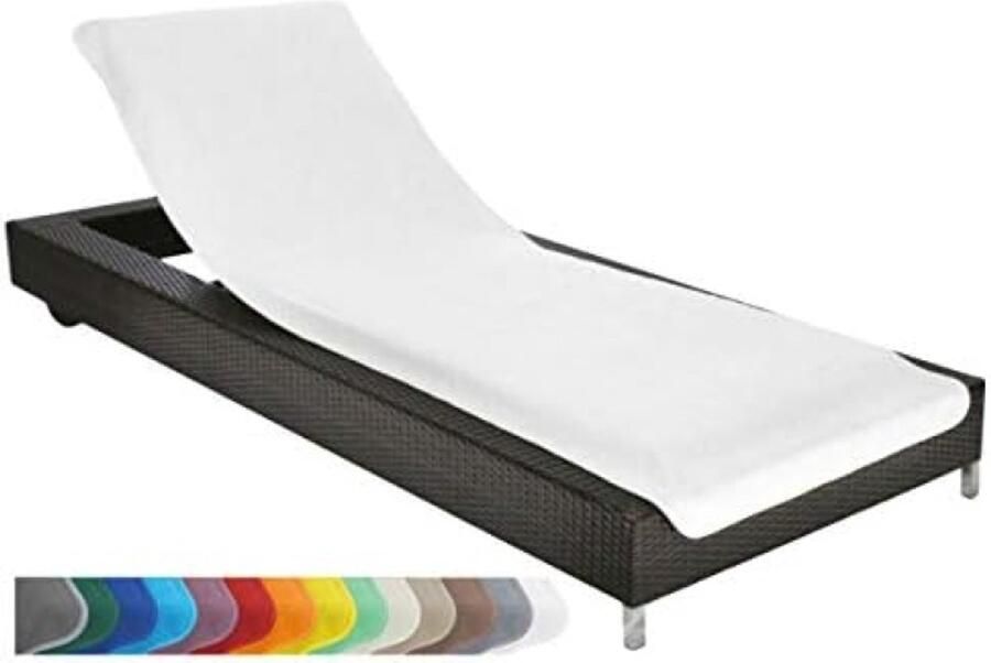 PromoHome XL Tuinligstoel Hoes Zachte Badstof Bescherming met Capuchon 75x200 cm Wit