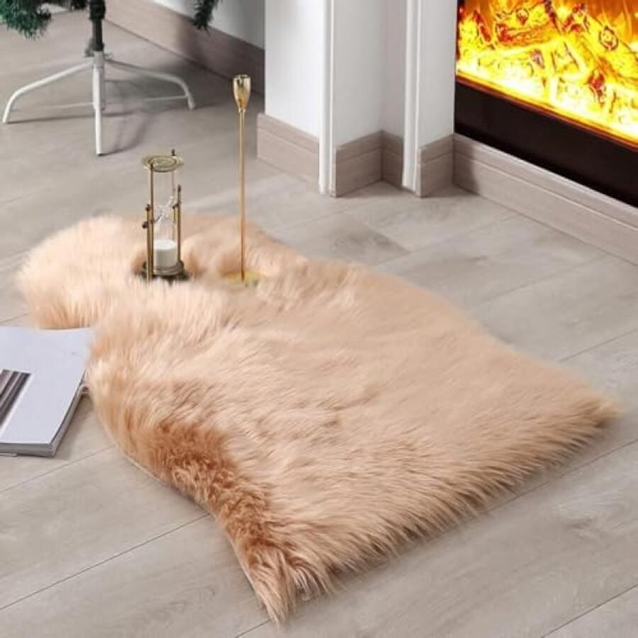PromoHome Zachte Schapenwol Look Vloerkleed Luxe Pluche Woonkamer Decoratie
