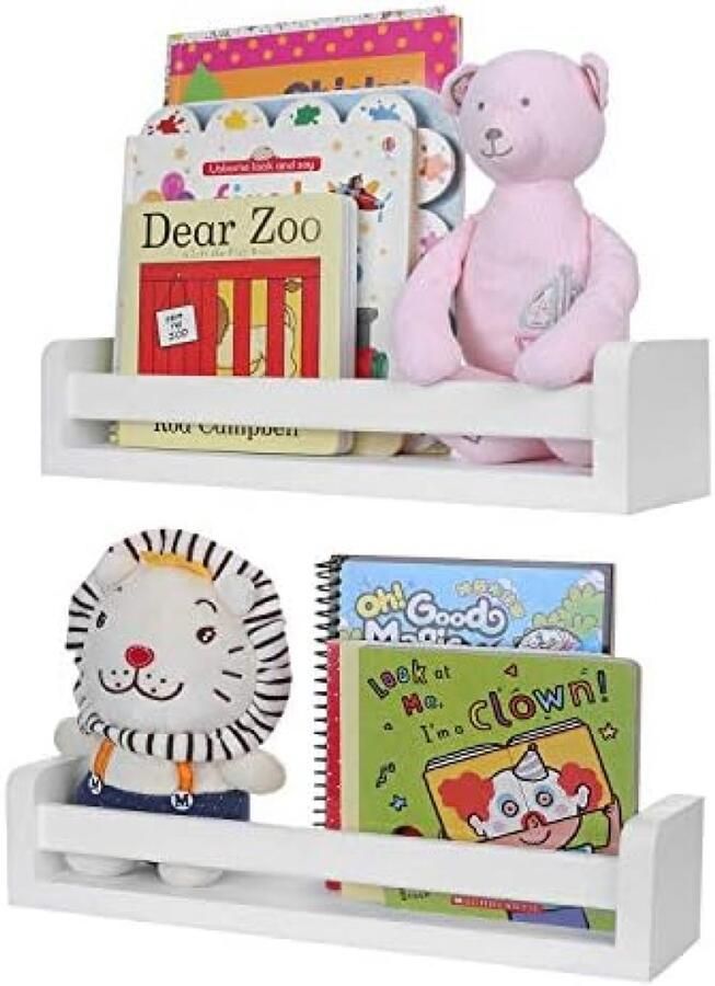 PromoHome Zwevende Wandplank Set Moderne Houten Planken voor Boeken en Decoratie