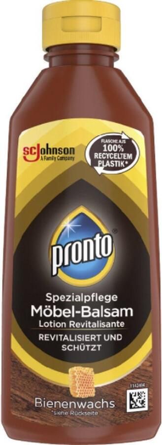 Pronto Meubel balsem Speciale verzorging Bijenwas Revitaliserende balsem Revitaliseert en beschermt Houten meubels Meubelverzorging