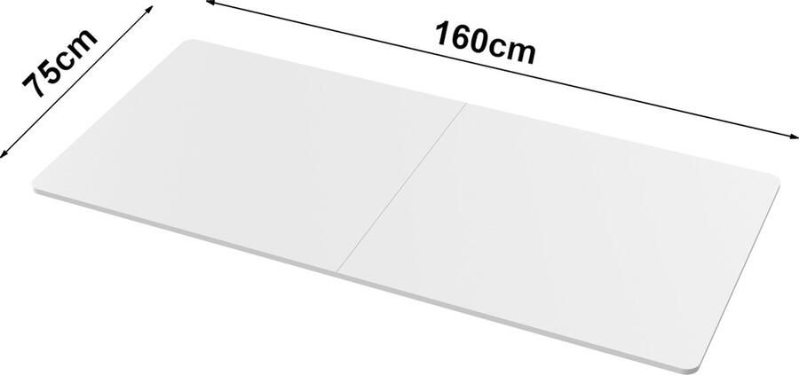 Pro.tec Tafelblad Kirkkonummi spaanplaat rechthoek 160x75x1 5 cm wit