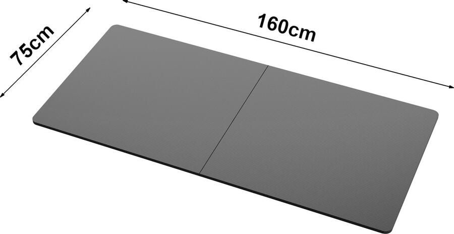 Pro.tec Tafelblad Kirkkonummi spaanplaat rechthoek 160x75x1 5 cm zwart carbon look