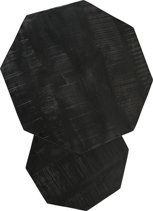 PS-Collection Amelie Salontafel Set van 2 Zwart Mangohout Metaal salontafels rond salontafels salontafel zwart salon tafel salontafel rond salontafel industrieel salontafel vierkant salontafel marmer salontafel wi - Foto 2