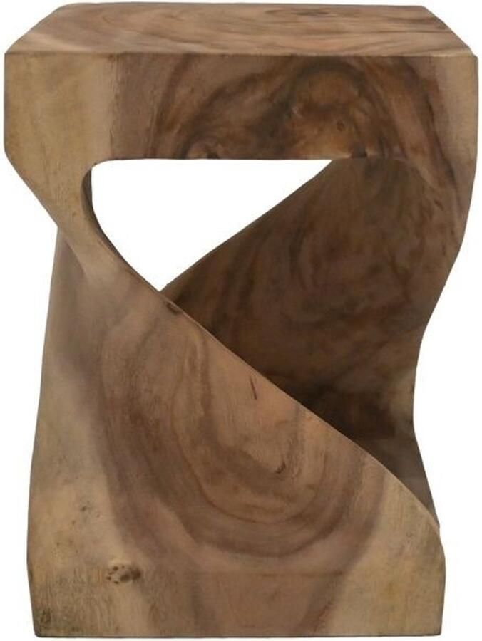 PS-Collection Arianna Bijzettafel 30x30x42 cm Naturel Munggurhout bijzettafels bijzettafel buiten bijzet tafel bijzettafel metaal met hout bijzettafel vierkant bijzettafel rond bijzettafel industrieel